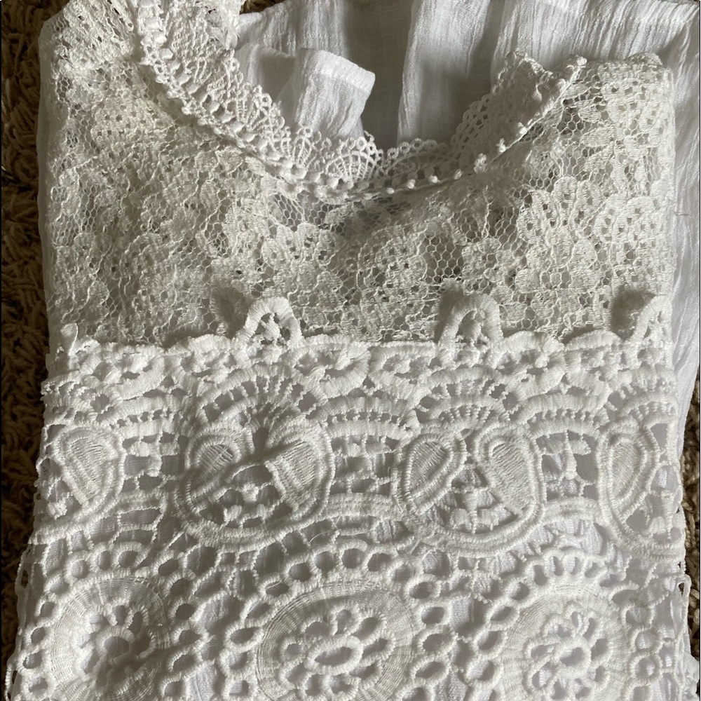 white eyelet lace blouse